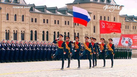 ВИДЕО: Москва. Красная площадь. Парад, посвящённый Дню Победы. Фрагмент эфира телеканала «ПОБЕДА» от 9 мая 2022 года
